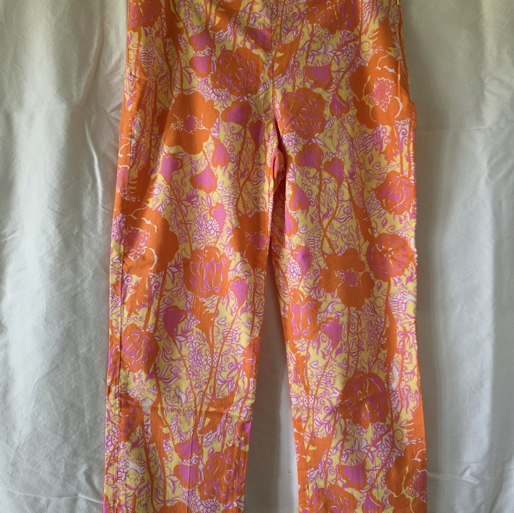 Lilly Pulitzer SportCropped Pants, Bright Florals Screams Summer Is Here! Sz 12.
